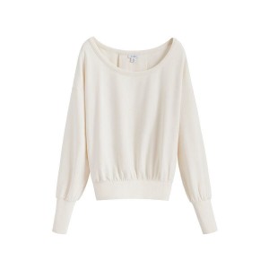 Bluzy Damskie Cuyana French Terry Boatneck Białe | AAI6341PR