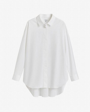 Koszule Damskie Cuyana Poplin Oversized Białe | QIL6261YW