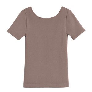 Koszulki Damskie Cuyana Stretch Scoop Neck Tee Głęboka Brązowe | GYL937DZ