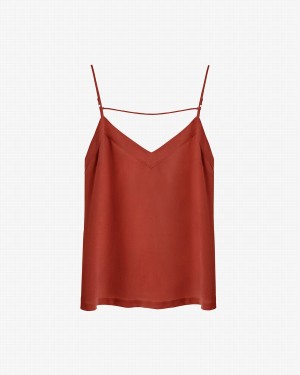 Podkoszulki Damskie Cuyana Silk Cami Czerwone | PSS4319WD