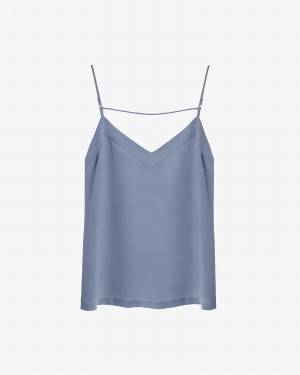 Podkoszulki Damskie Cuyana Silk Cami Niebieskie | VNE5088XJ