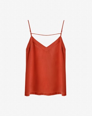 Podkoszulki Damskie Cuyana Silk Cami Pomarańczowe | DQC4571WG