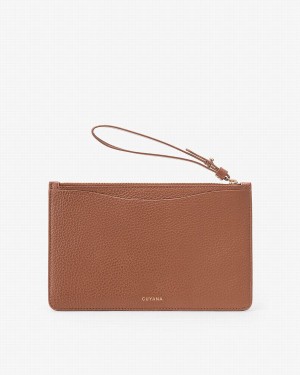 Portfele Damskie Cuyana Slim Wristlet Brązowe | ZAS1660AX