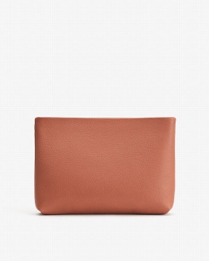 Pouches Damskie Cuyana Small Zamkiem Czerwone Brązowe | PRR1480MS