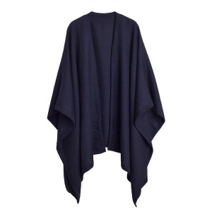 Swetry Damskie Cuyana Baby Alpaca Square Edge Cape Granatowe | YIN4887YN