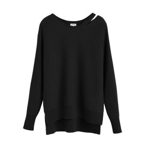 Swetry Damskie Cuyana Recycled Cashmere Split-Neck Czarne | GVM9364UO