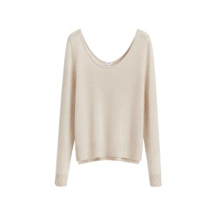 Swetry Damskie Cuyana Single-Origin Cashmere Scoop Neck Białe | YWZ9233VU