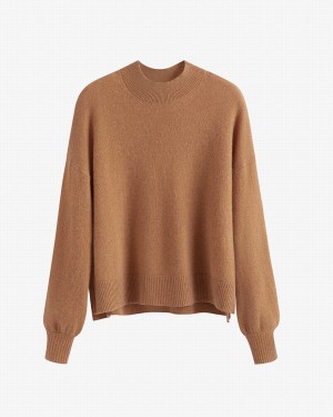 Swetry Damskie Cuyana Single Origin Cashmere Cropped Brązowe | CEF1431EB