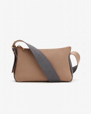 Torba Crossbody Damskie Cuyana Small Sling Khaki | UTS931RA