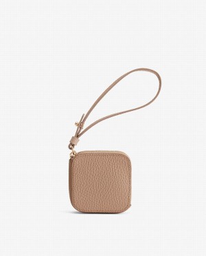 Torba Na Futerał Damskie Cuyana Skórzane Airpod Khaki | KDT8355SO