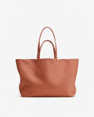 Torby Tote Damskie Cuyana Klasyczne Easy Czerwone Brązowe | JIC853UK