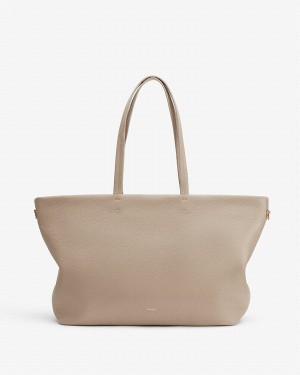 Torby Tote Damskie Cuyana Klasyczne Easy Zamkiem Szare | MBX8229GR