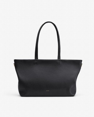 Torby Tote Damskie Cuyana Small Easy Zamkiem Czarne | ZJB1378WS