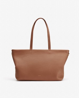 Torby Tote Damskie Cuyana Small Easy Zamkiem Brązowe | YIM7484CQ