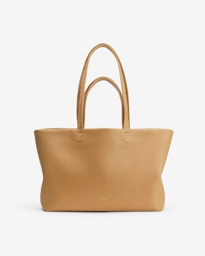 Torby Tote Damskie Cuyana Small Easy Żółte Brązowe | WPJ3156TE