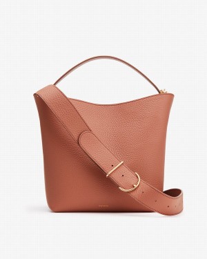 Torebka Bucket Bag Damskie Cuyana Linea Czerwone Brązowe | FGZ153GZ