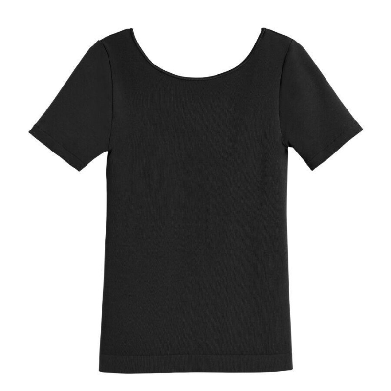 Koszulki Damskie Cuyana Stretch Scoop Neck Tee Czarne | BBL9184HO