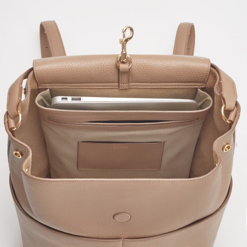 Plecaki Damskie Cuyana Skórzane Khaki | HJL327PH