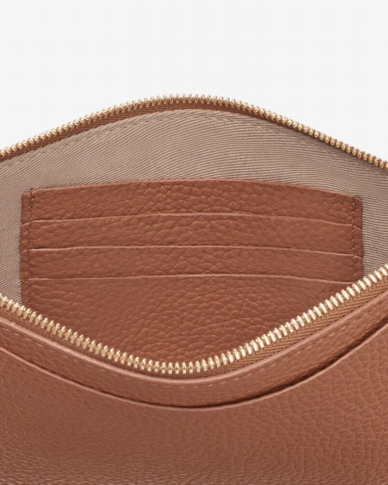 Portfele Damskie Cuyana Slim Wristlet Brązowe | ZAS1660AX