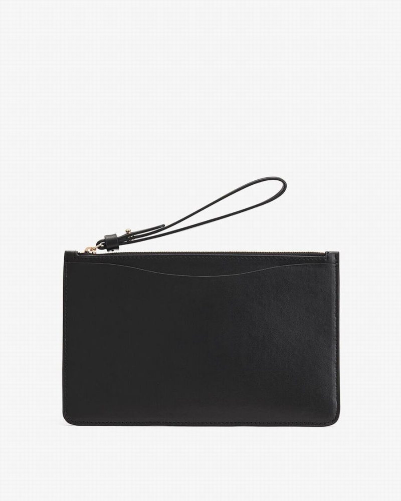 Portfele Damskie Cuyana Slim Wristlet Czarne | KWD8883VG