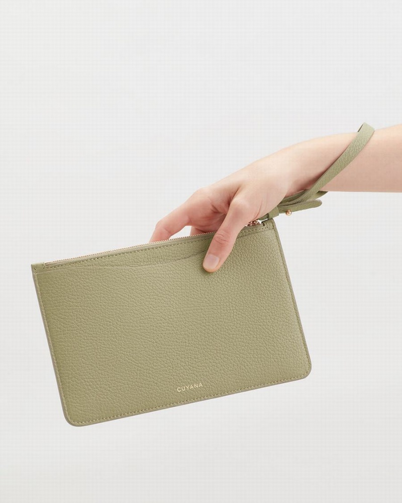 Portfele Damskie Cuyana Slim Wristlet Zielone | EKN5176BH