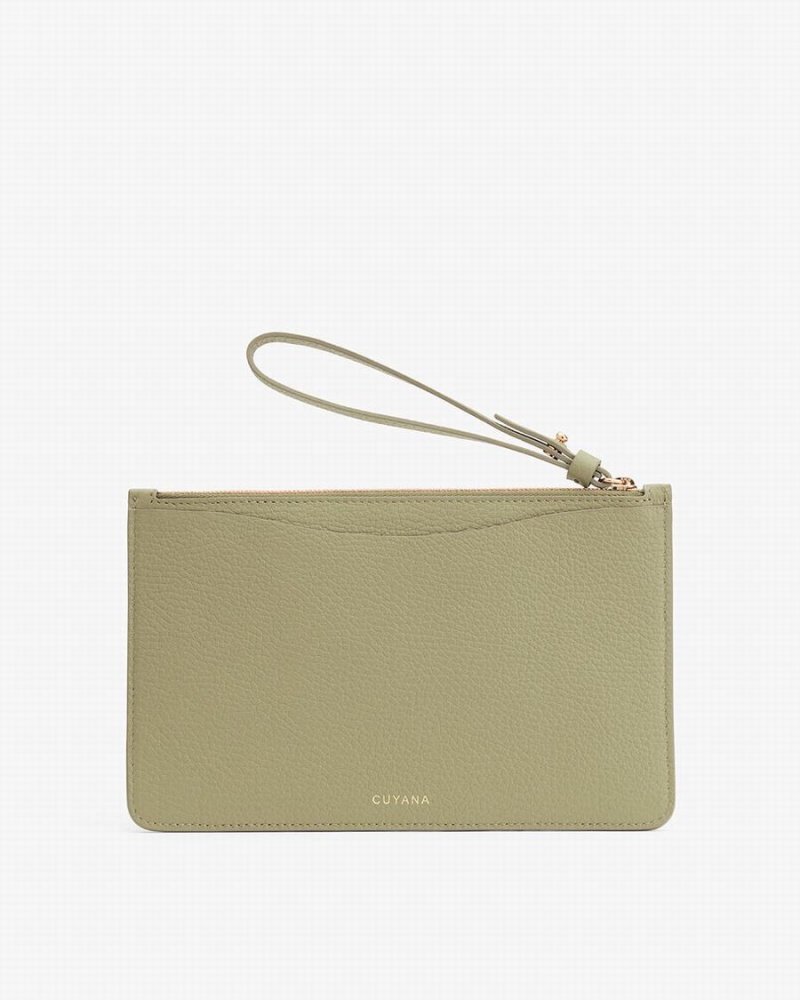 Portfele Damskie Cuyana Slim Wristlet Zielone | EKN5176BH