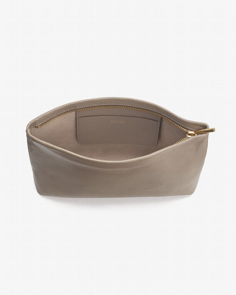 Pouches Damskie Cuyana Small Zamkiem Szare | GHX3162XC