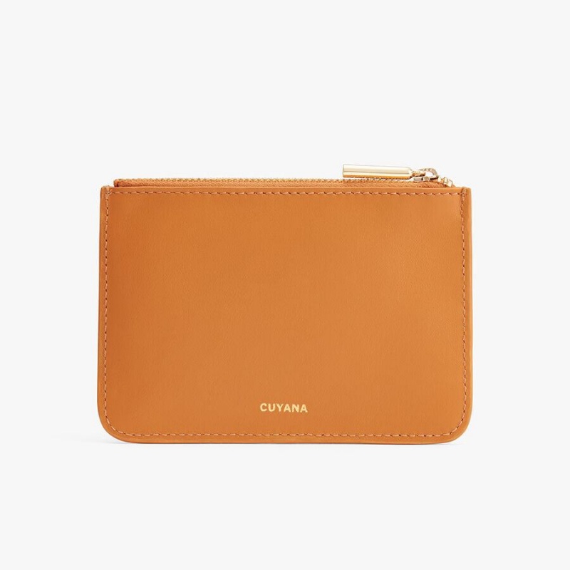 Pouches Damskie Cuyana Zero Waste Slim Skórzane Żółte | KTJ941MS