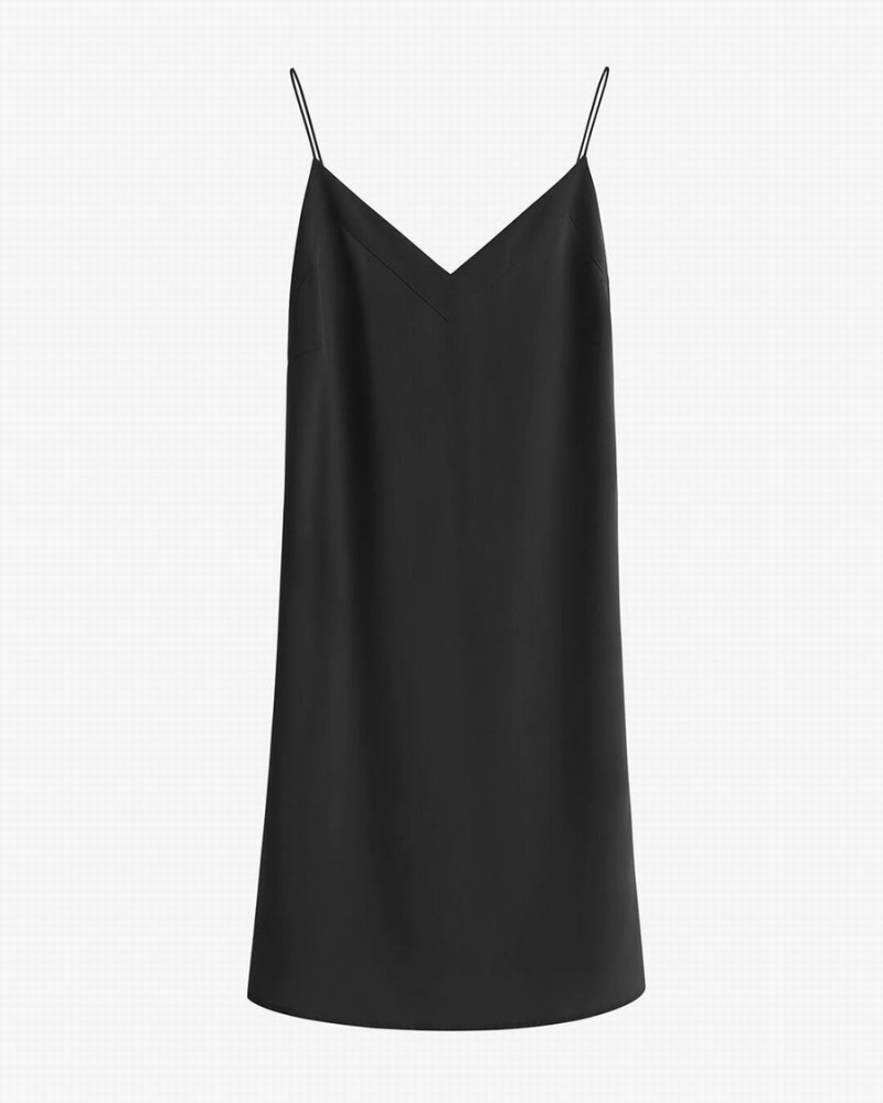 Sukienka Damskie Cuyana Silk Krótkie Slip Czarne | IRE6738NA