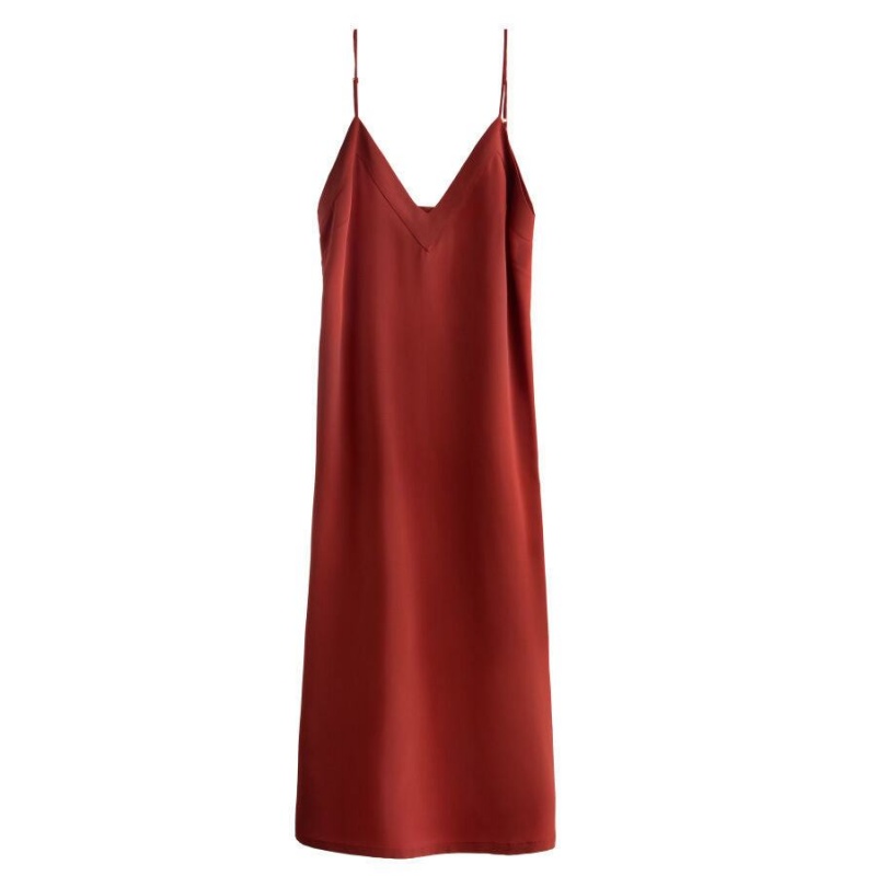 Sukienka Damskie Cuyana Silk Slip Ciemny Czerwone | GEO9752MM