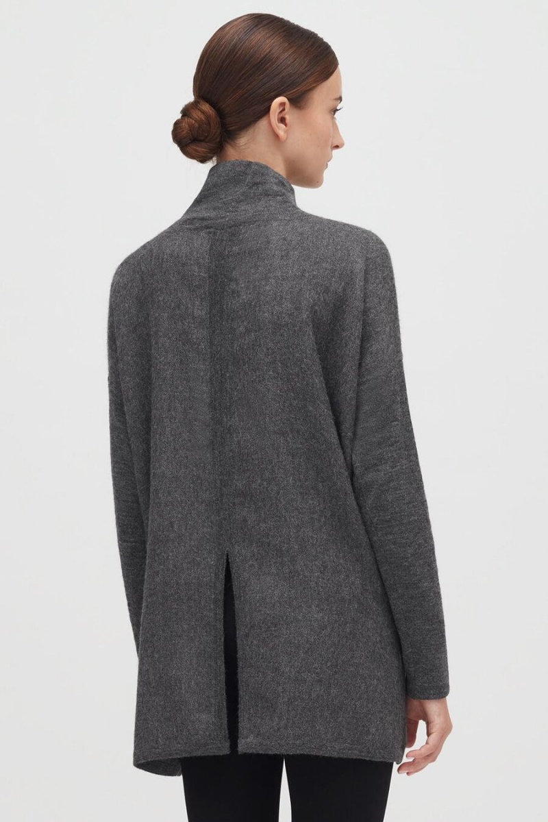 Swetry Damskie Cuyana Alpaca Open-Back Turtleneck Szare | JAB7491ZM