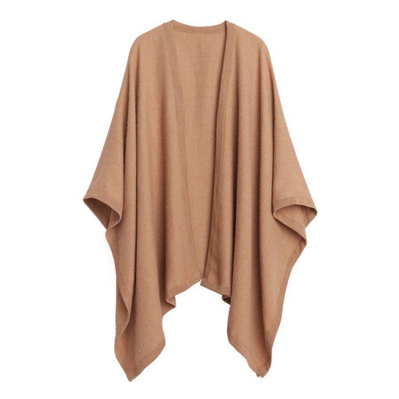 Swetry Damskie Cuyana Baby Alpaca Square Edge Cape Brązowe | EIO5824ZY