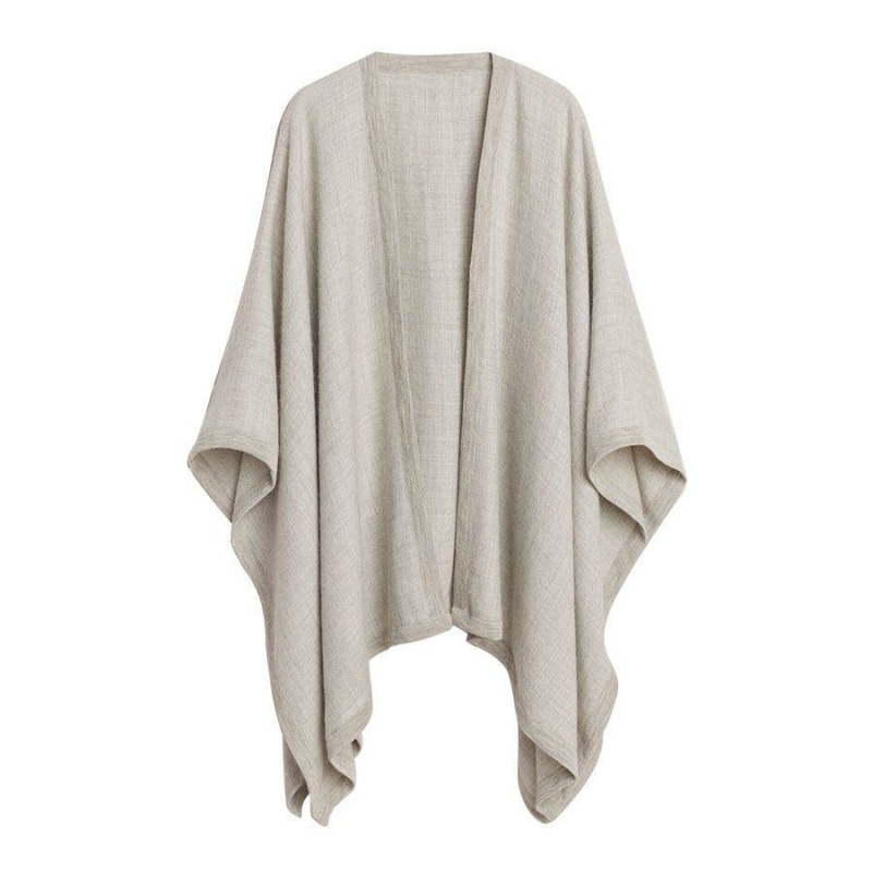 Swetry Damskie Cuyana Baby Alpaca Square Edge Cape Głęboka Szare | VZV9711HM