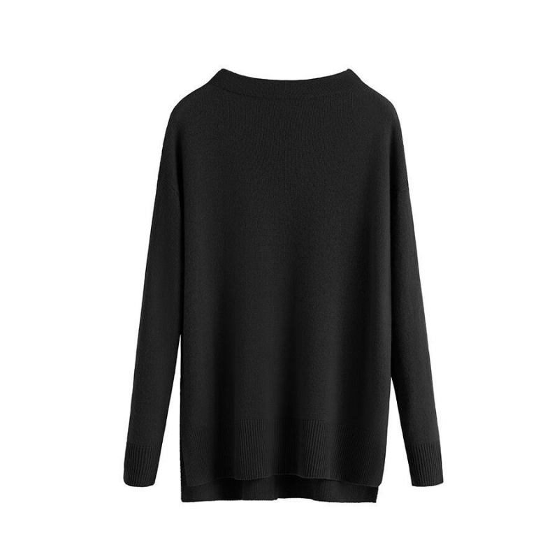 Swetry Damskie Cuyana Single-Origin Cashmere Funnel Neck Czarne | OFX2431WP