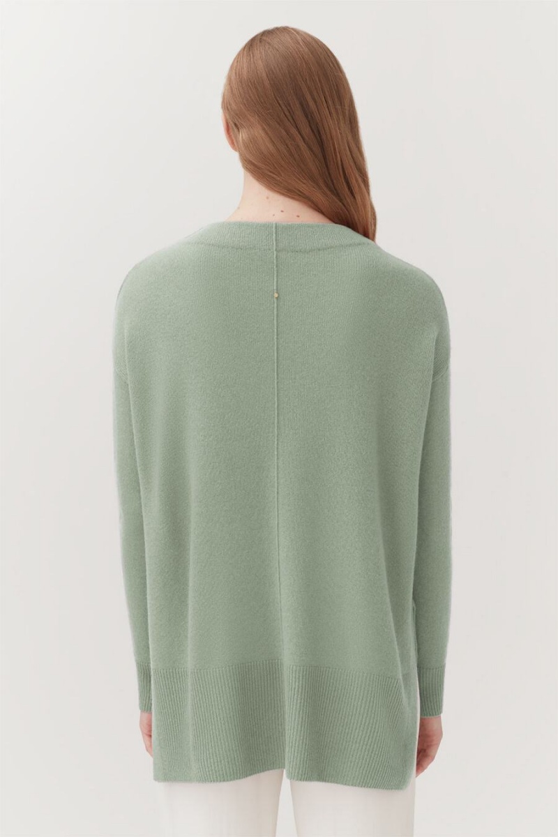 Swetry Damskie Cuyana Single-Origin Cashmere Funnel Neck Zielone | ZBX2040ZE