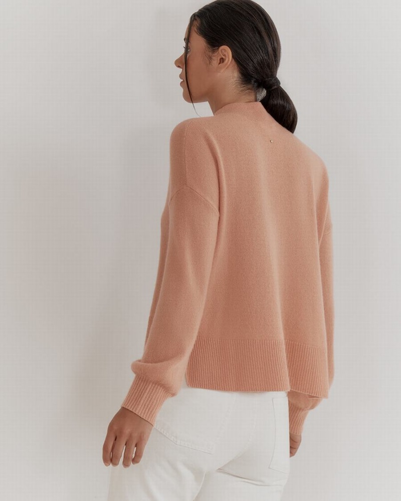 Swetry Damskie Cuyana Single Origin Cashmere Cropped Beżowe | WUJ4560VZ