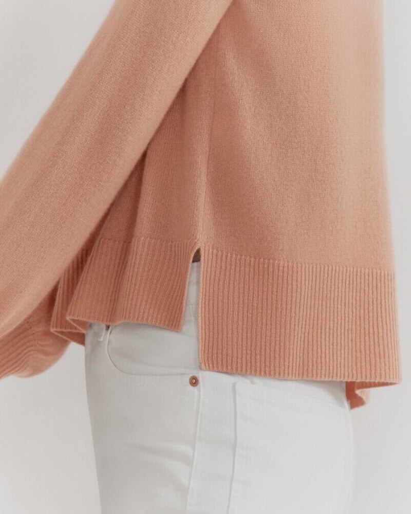 Swetry Damskie Cuyana Single Origin Cashmere Cropped Beżowe | WUJ4560VZ