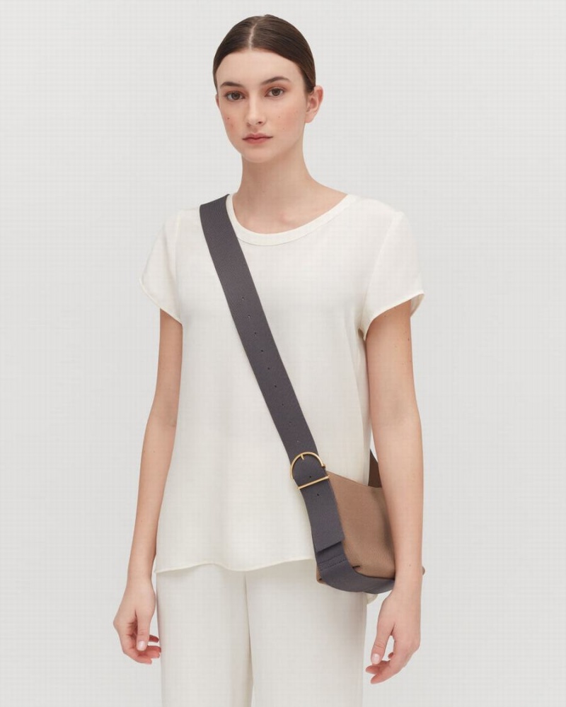 Torba Crossbody Damskie Cuyana Small Sling Khaki | UTS931RA