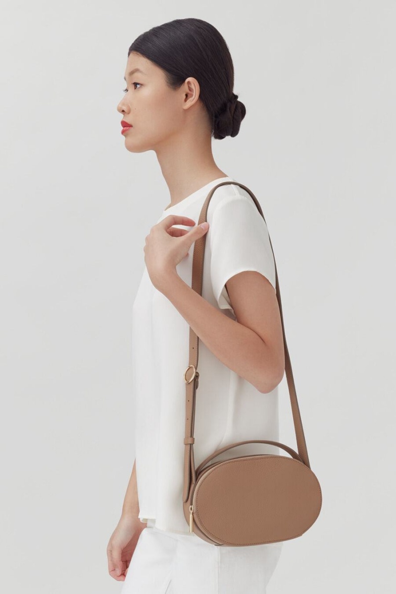 Torba Crossbody Damskie Cuyana Top Handle Khaki | ETK3759MA