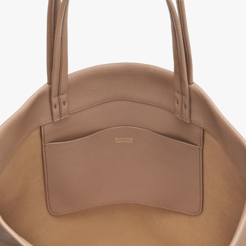 Torby Tote Damskie Cuyana Klasyczne Easy Khaki | RRW9421XG