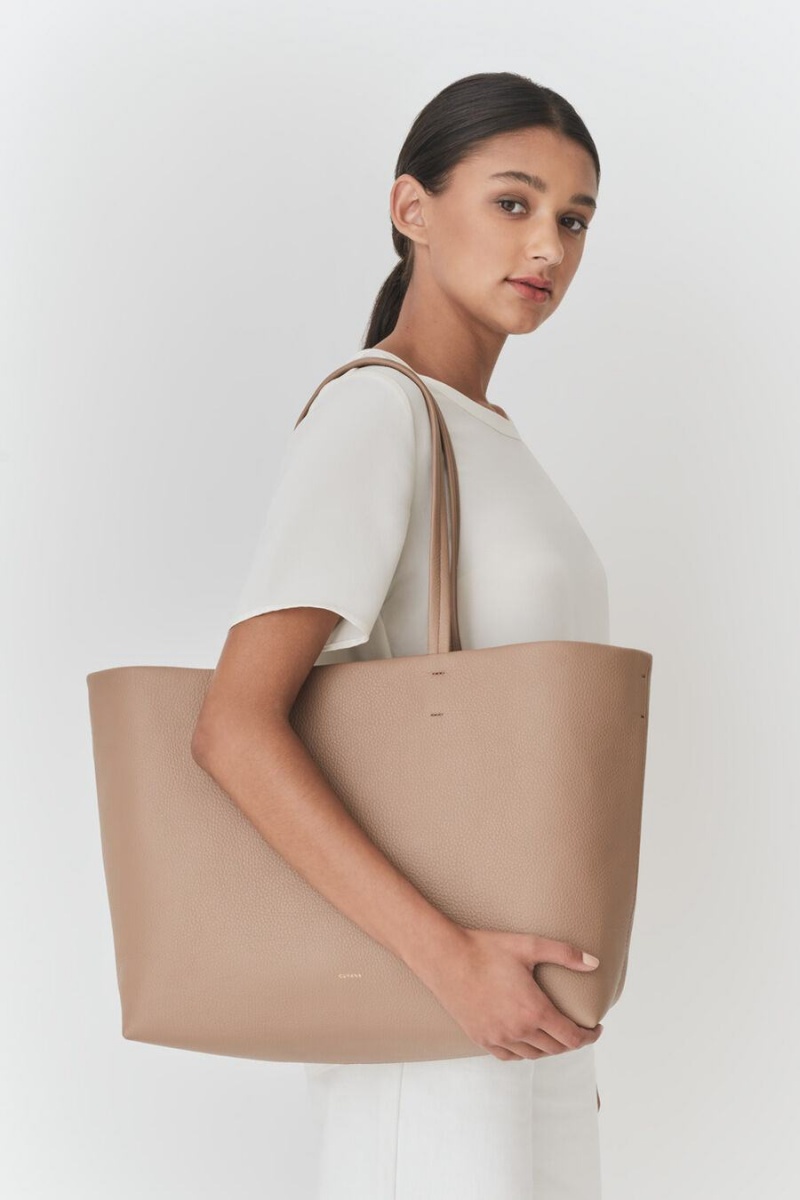 Torby Tote Damskie Cuyana Klasyczne Easy Khaki | RRW9421XG