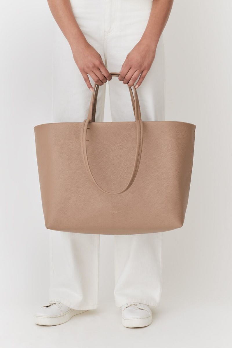 Torby Tote Damskie Cuyana Klasyczne Easy Khaki | RRW9421XG