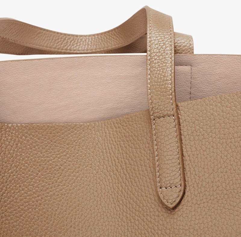 Torby Tote Damskie Cuyana Klasyczne Structured Skórzane Khaki | BMD268AU