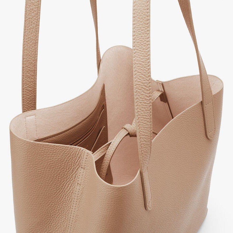 Torby Tote Damskie Cuyana Klasyczne Structured Skórzane Khaki | BMD268AU