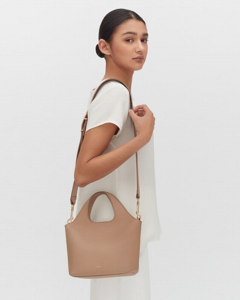 Torby Tote Damskie Cuyana Mini System Khaki | QHR8965MX