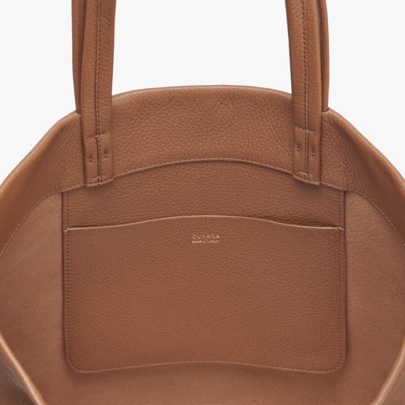 Torby Tote Damskie Cuyana Small Easy Brązowe | ELA2976LT