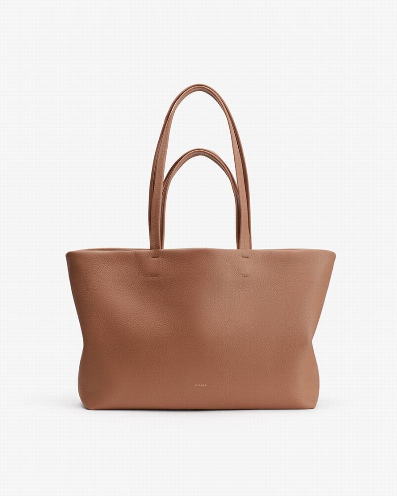 Torby Tote Damskie Cuyana Small Easy Brązowe | ELA2976LT