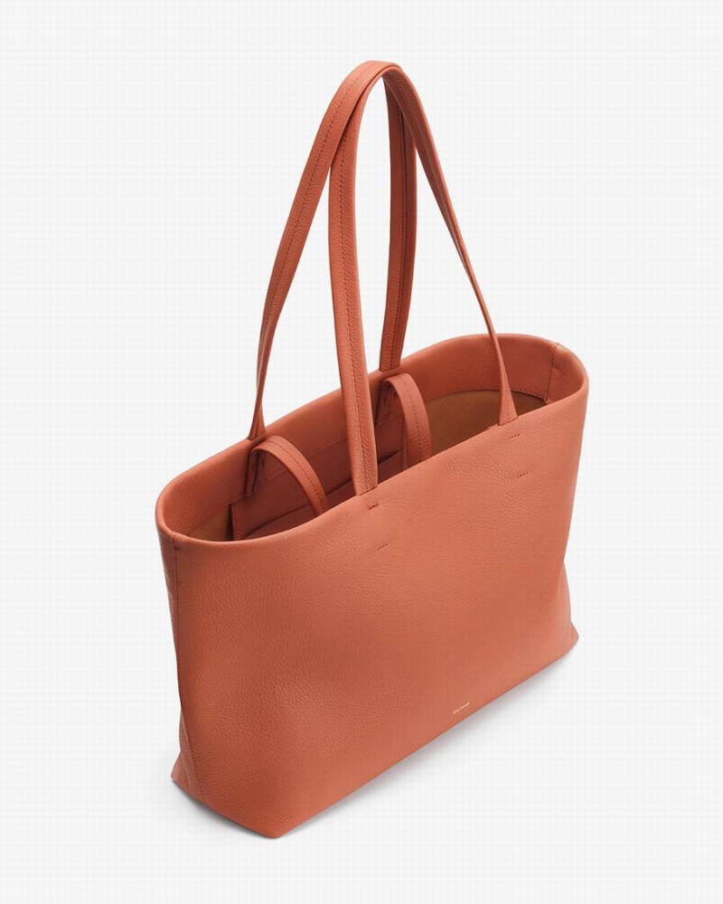 Torby Tote Damskie Cuyana Small Easy Czerwone Brązowe | TUZ6847AM