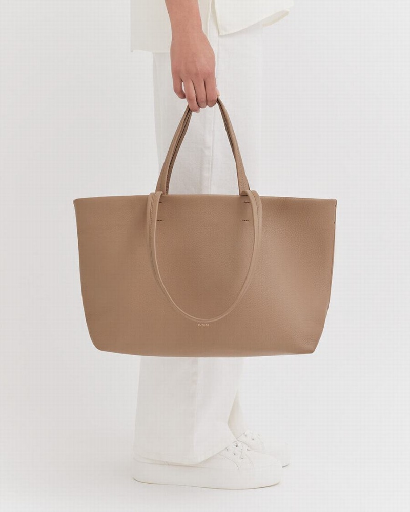 Torby Tote Damskie Cuyana Small Easy Khaki | LVC7864ZZ