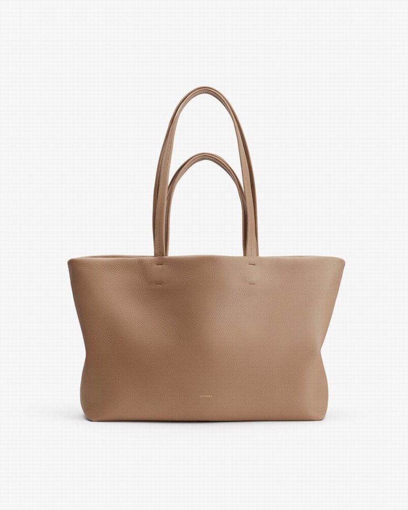 Torby Tote Damskie Cuyana Small Easy Khaki | LVC7864ZZ